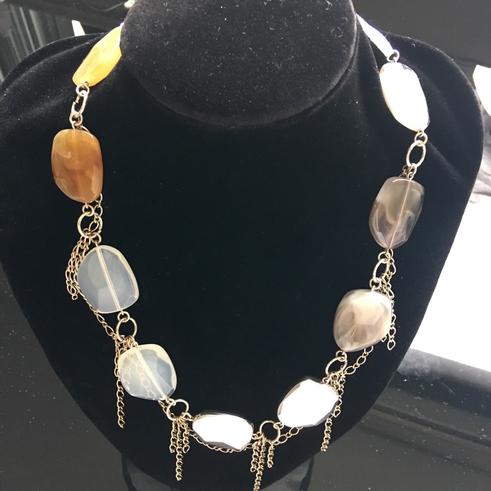 Moonstone Chains Statement Necklace - image 1